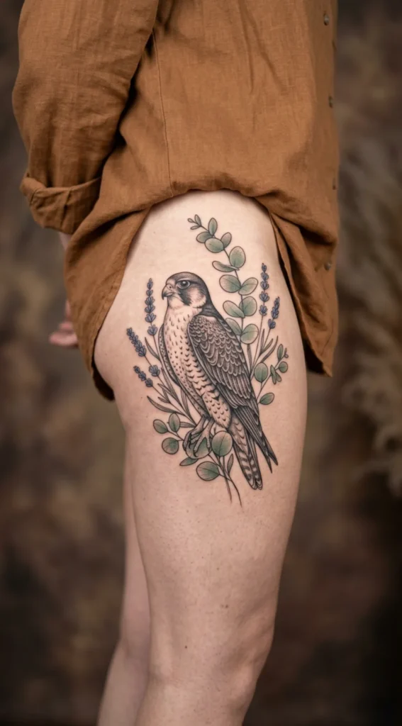 Falcon with Lavender and Eucalyptus
