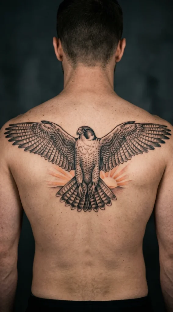 Falcon with Outstretched Wings
