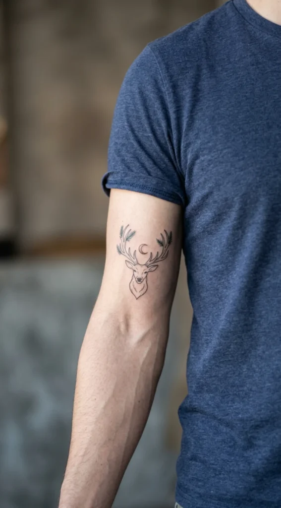  Fine Line Minimalist Stag