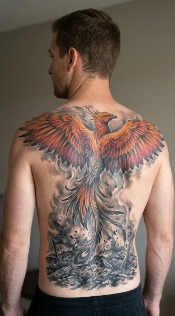 Fire and Ash Phoenix Back Piece