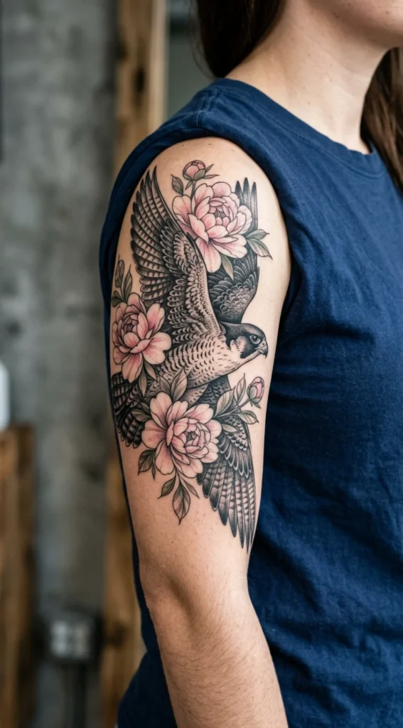 Floral Falcon with Peony Accents