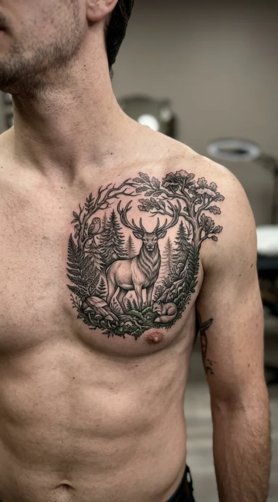 Forest Guardian Deer Chest Design