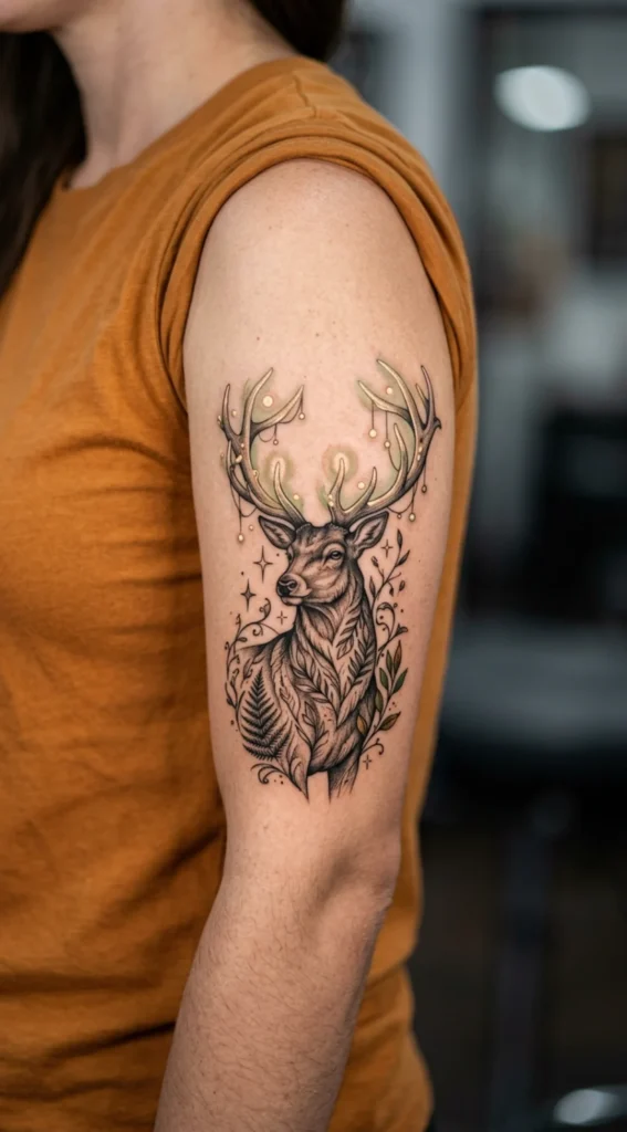 Forest Spirit Deer with Glowing Antlers