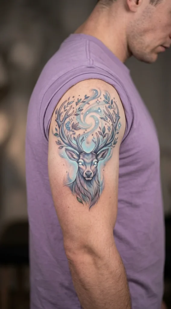 Forest Spirit Deer with Glowing Eyes