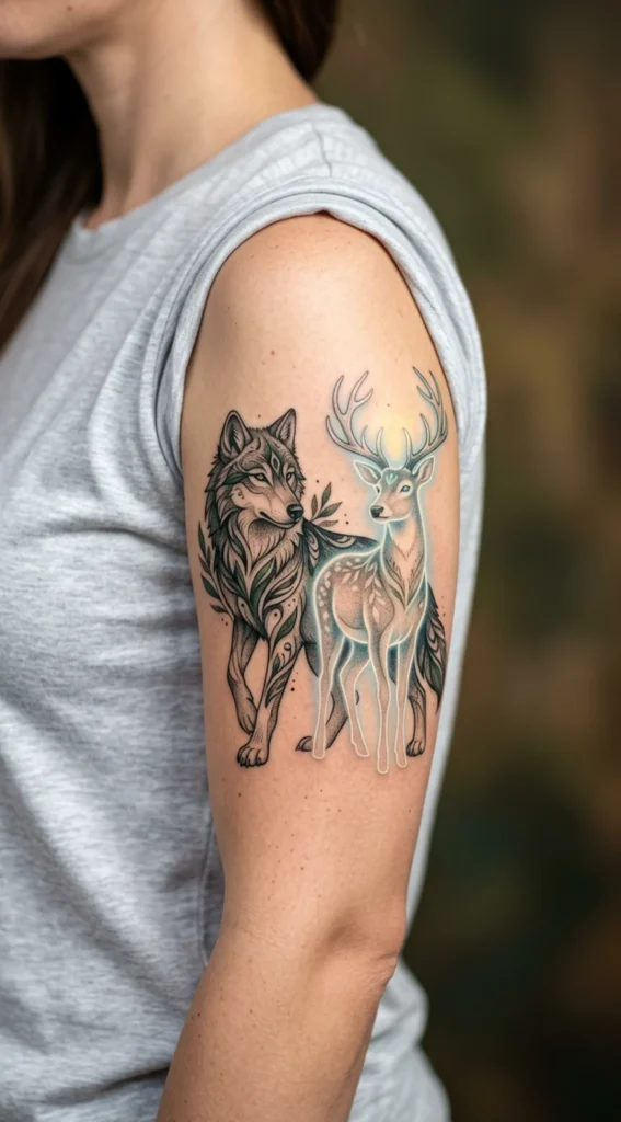  Forest Spirit Wolf and Glowing Deer