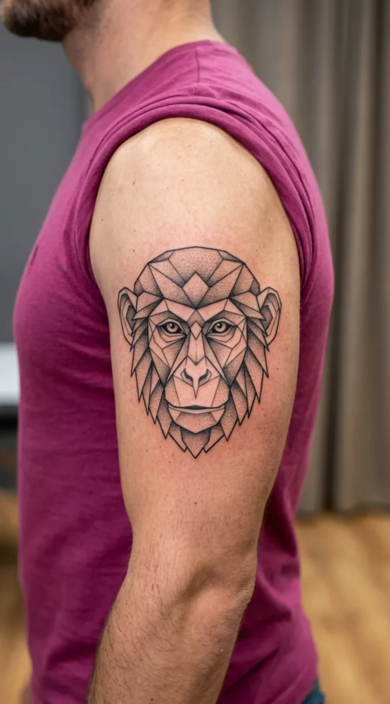 Geometric Monkey Head