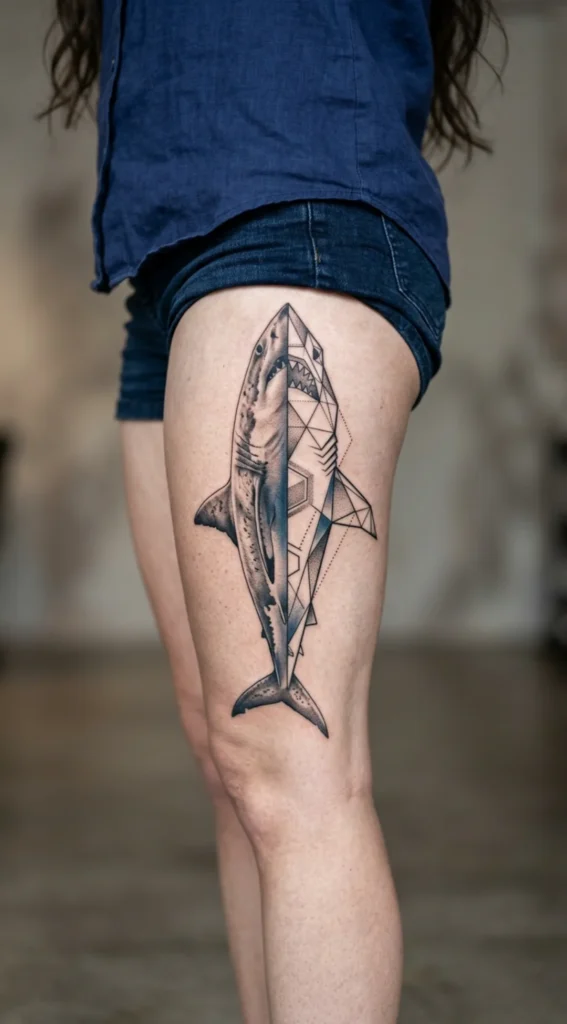 Geometric Shark Tattoo