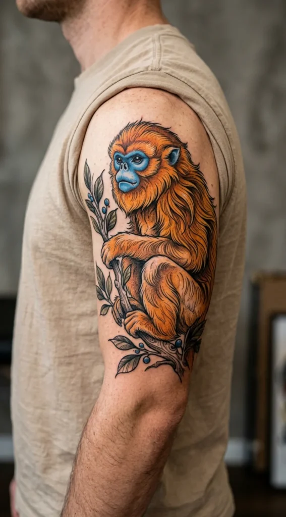 Golden Snub-Nosed Monkey Tattoo