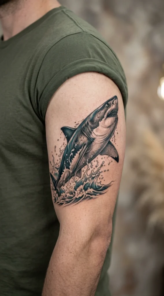 Great White Shark Leaping from the Water