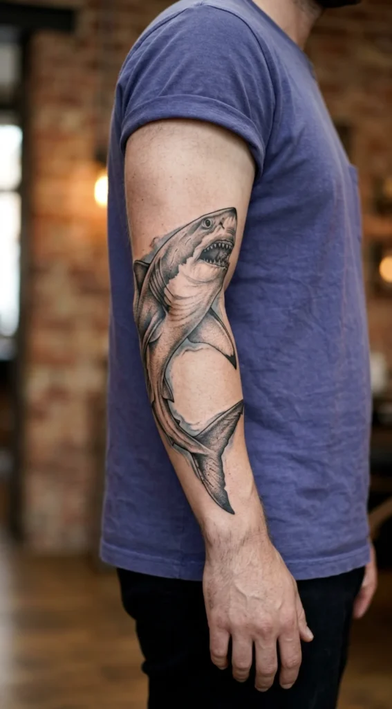Great White Shark Wrapped Around the Arm