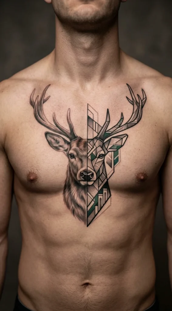 Half Geometric Deer Chest Piece