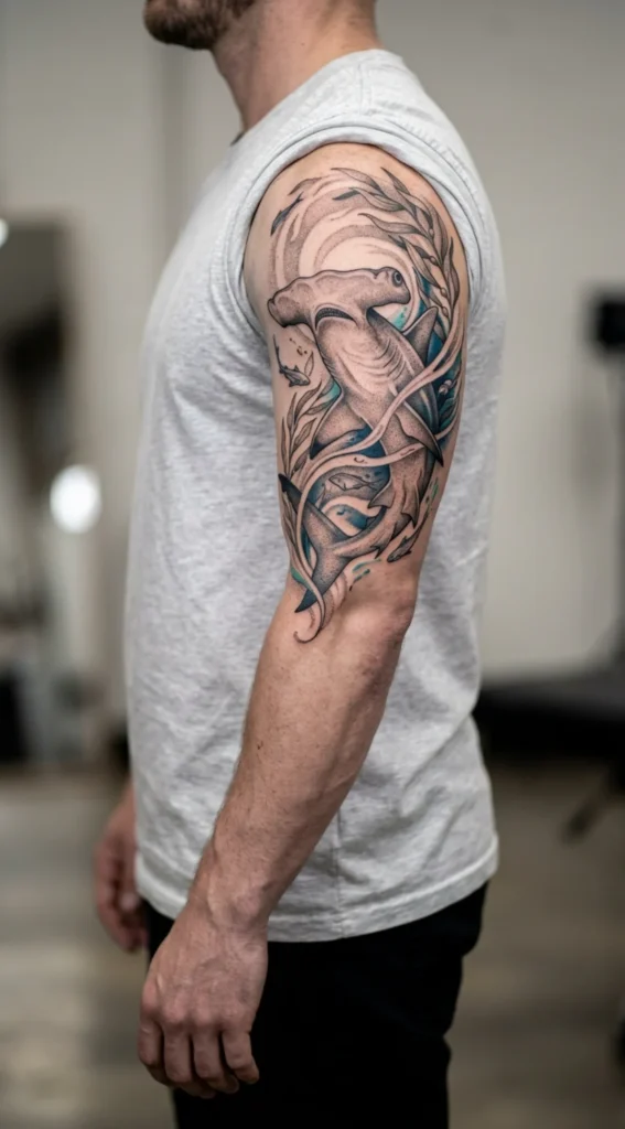 Hammerhead Shark Half Sleeve
