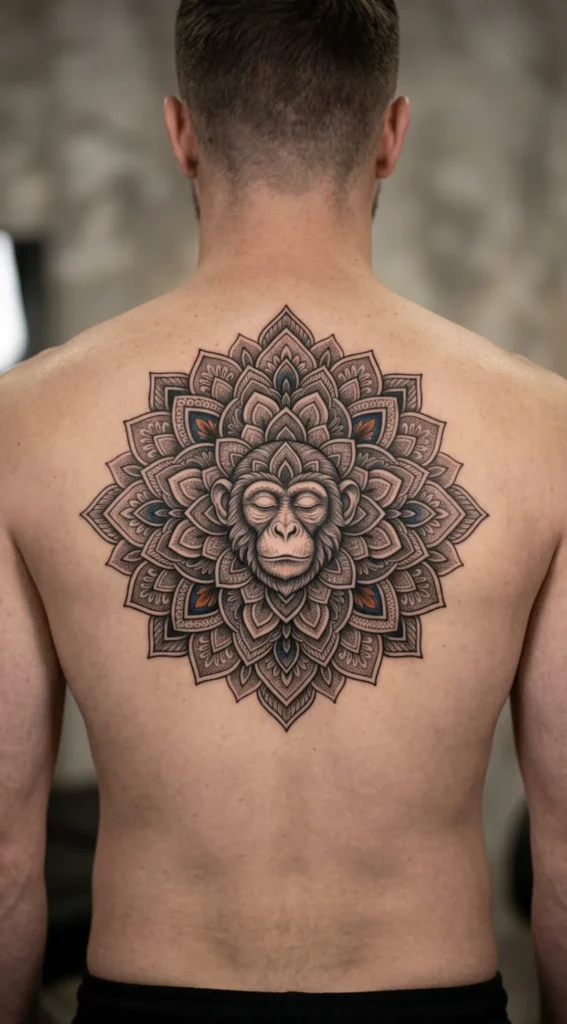 Mandala Monkey Tattoo