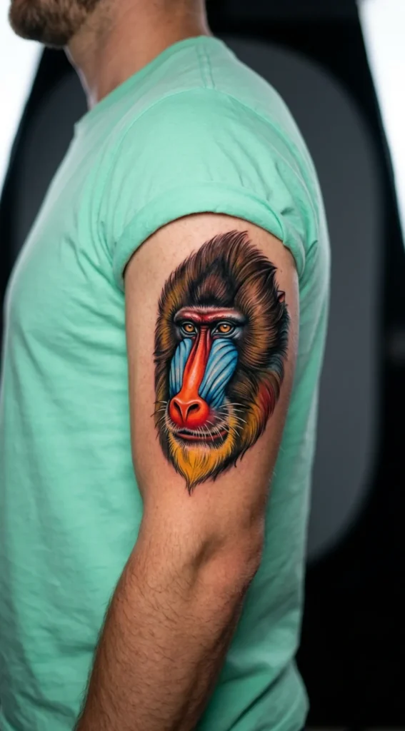 Mandrill with Vibrant Colors