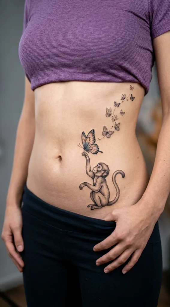 Monkey Belly Butterfly Design