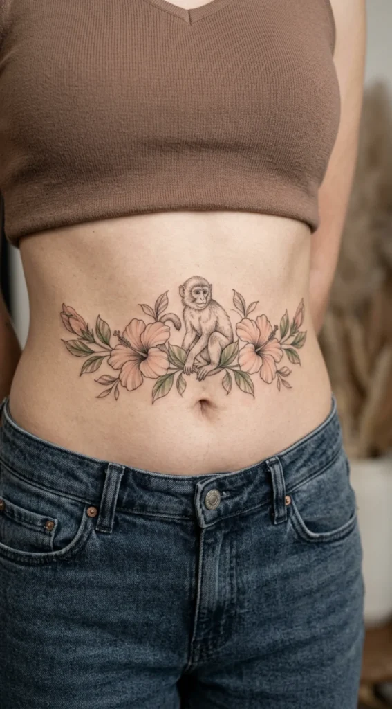 Monkey Belly Hibiscus Design