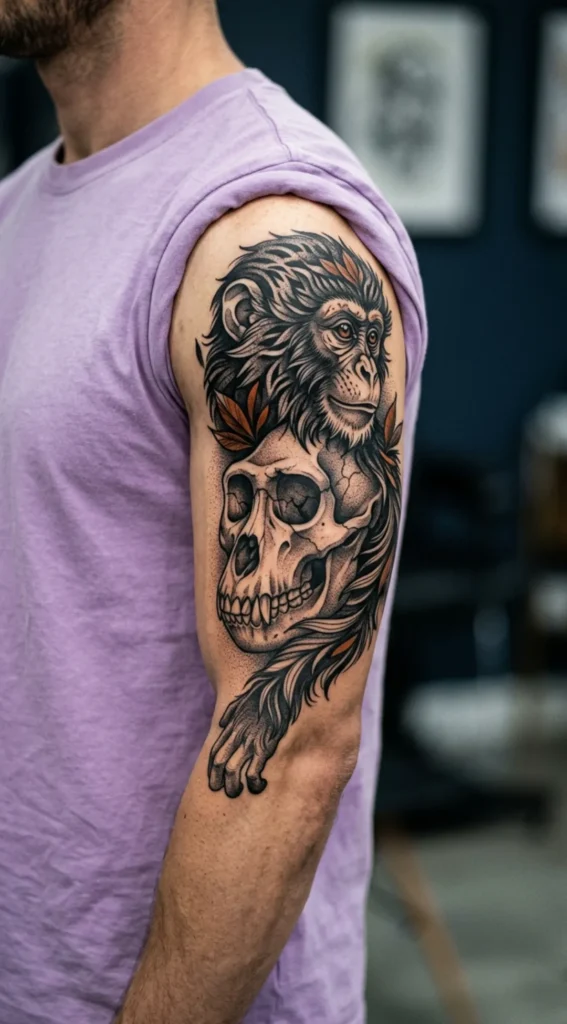 Monkey Skull Tattoo
