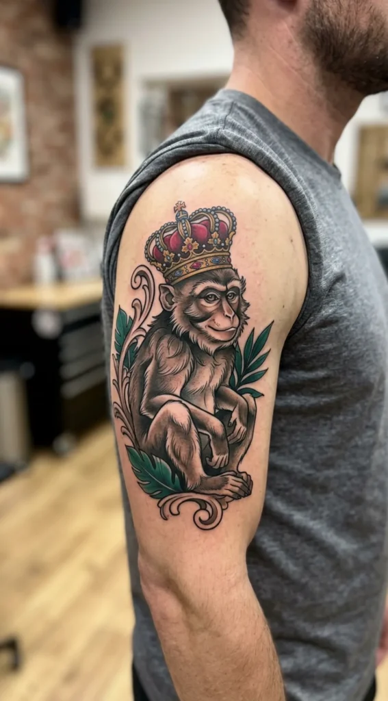 Monkey Wearing a Crown