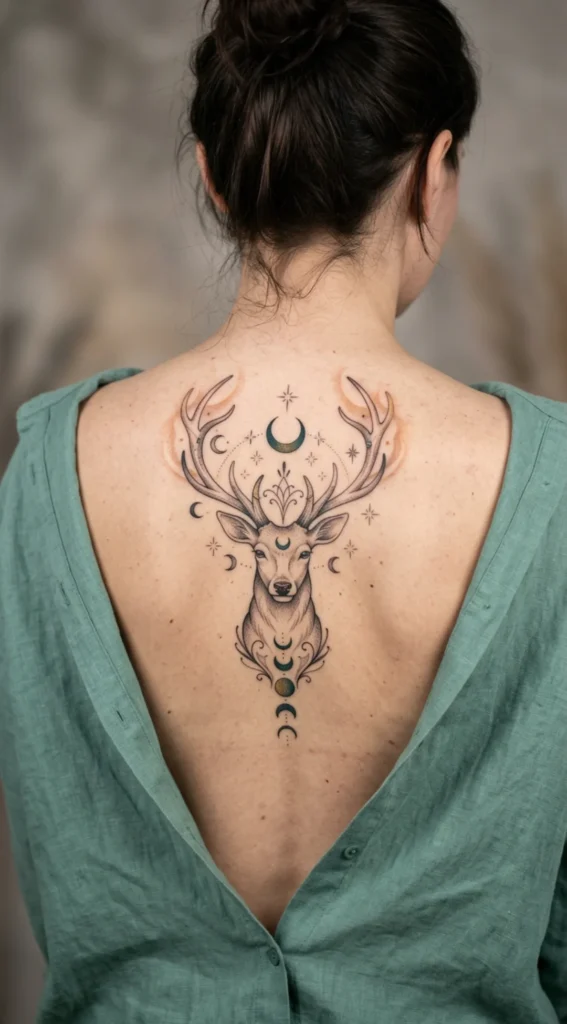 Moon Goddess Deer Design