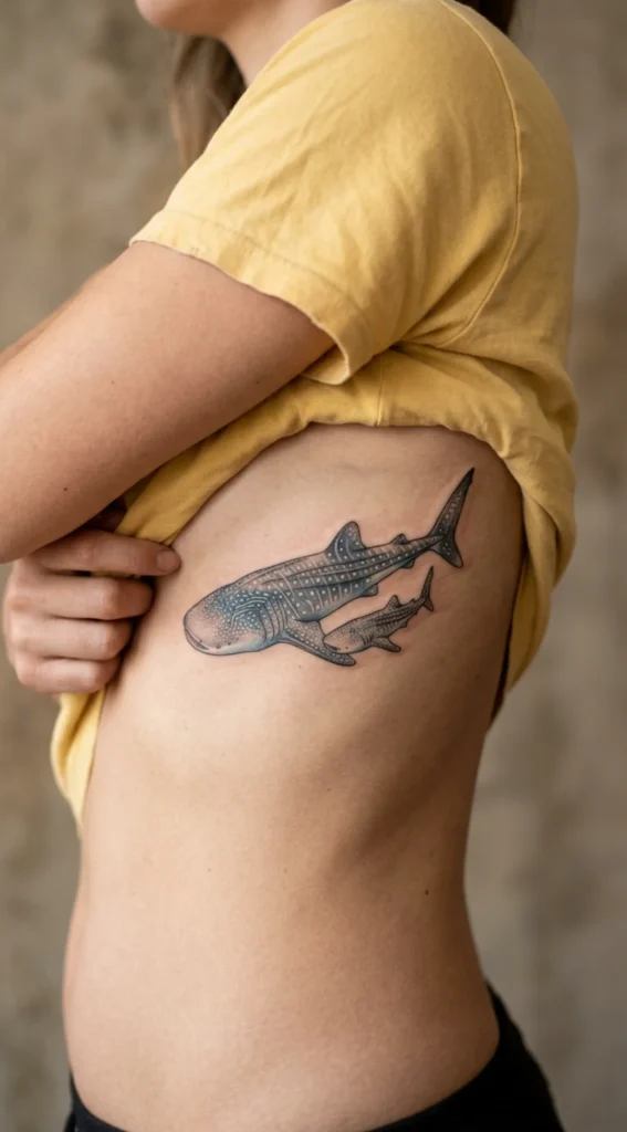 Mother and Baby Whale Shark Tattoo