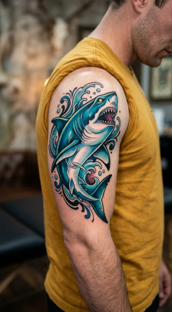 Neo Traditional Great White Shark
