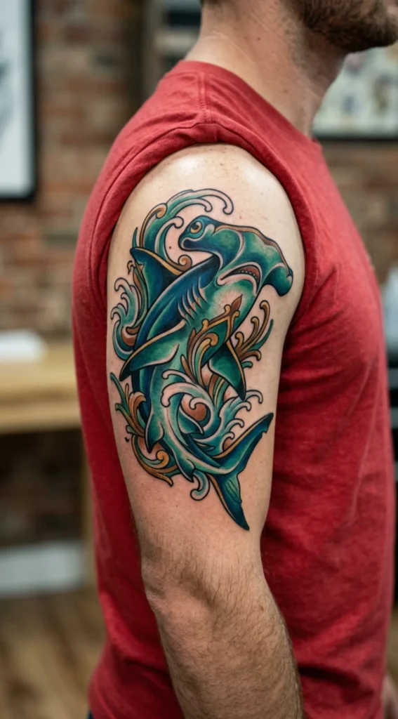 Neo Traditional Hammerhead Shark