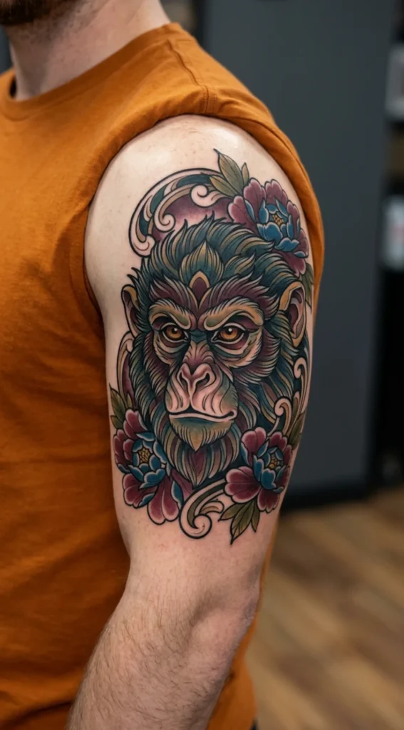Neo Traditional Monkey Design