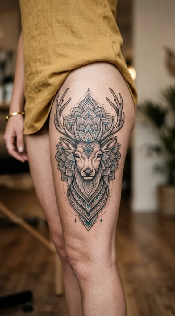 Ornamental Deer with Mandala Details