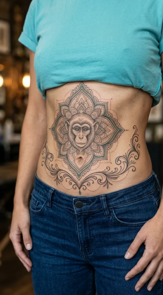Ornamental Monkey Belly Design