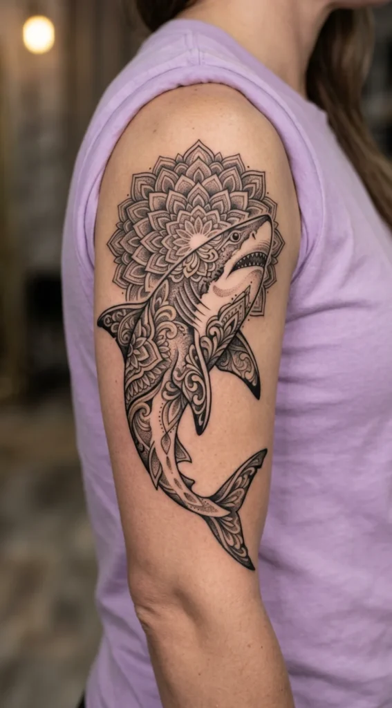 Ornamental Shark Tattoo