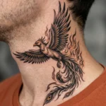 Phoenix Tattoo on Neck Ideas