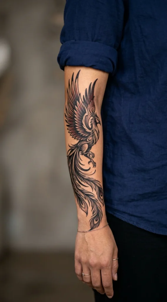 Phoenix Wrapped Around the Forearm