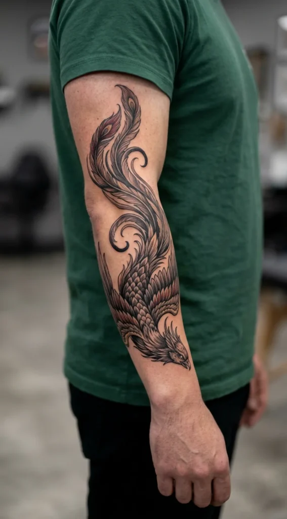 Phoenix Wrapped Around the Forearm