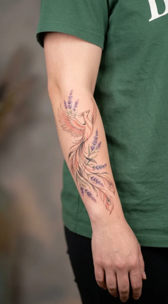 Phoenix with Lavender Branches
