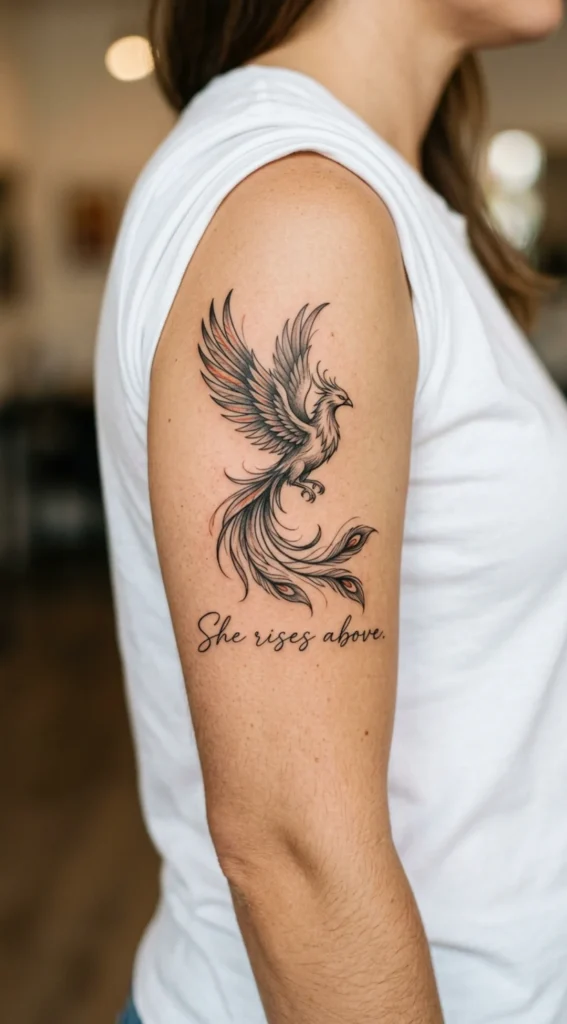 Phoenix with Script Quote Accent