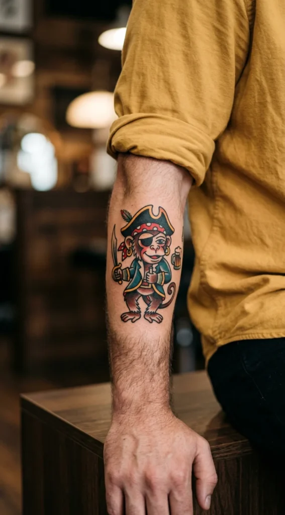 Pirate Monkey Tattoo