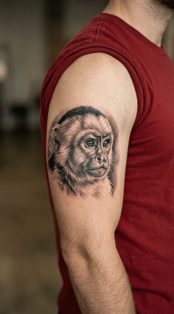 Realistic Capuchin Monkey Portrait