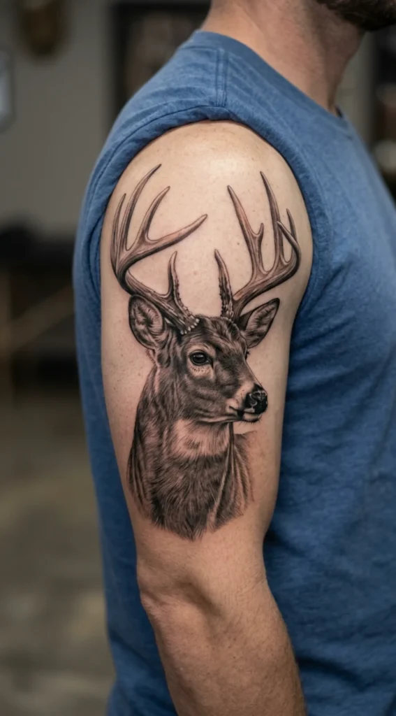 Realistic Whitetail Buck Portrait