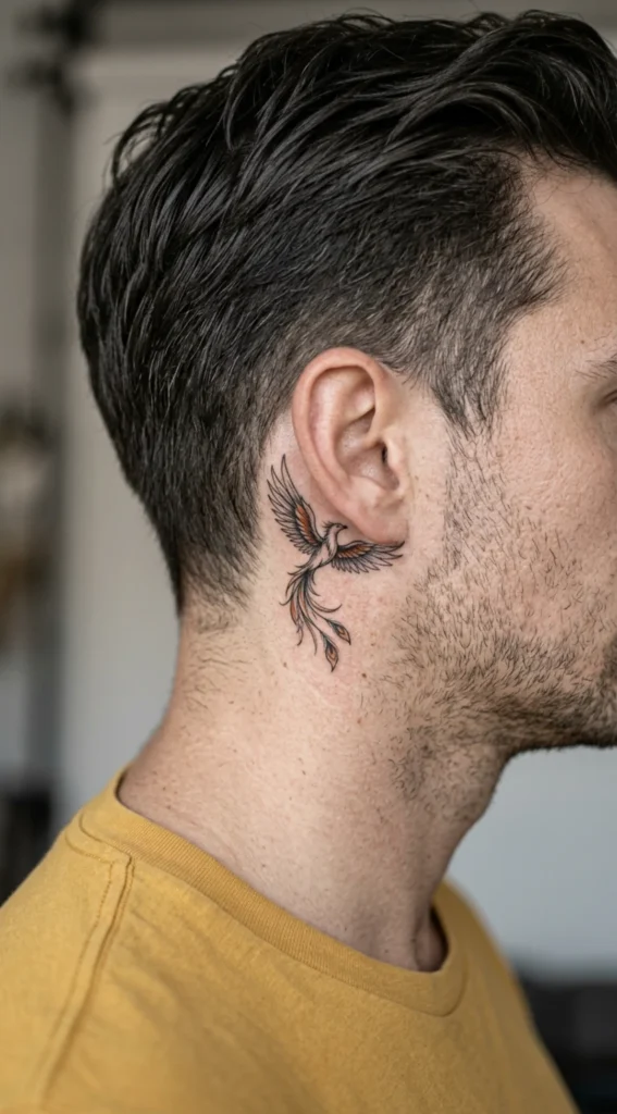 Rising Phoenix Behind the Ear