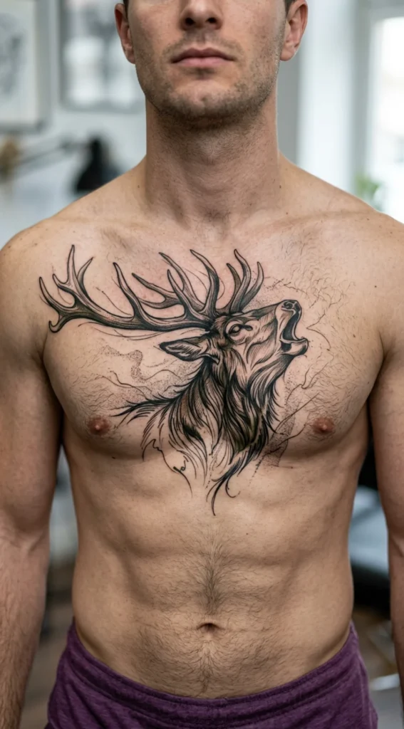 Roaring Deer Chest Artwork