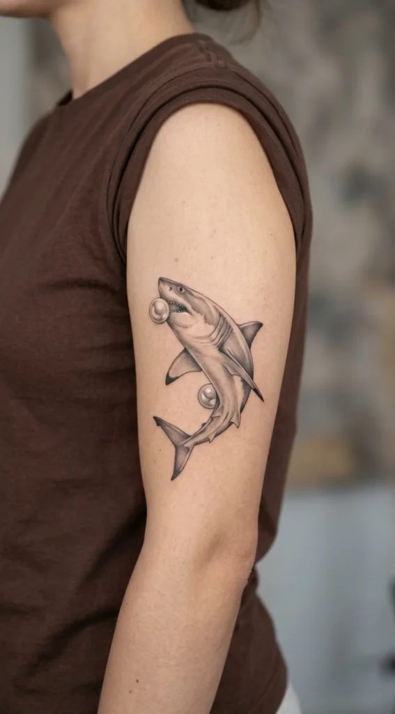 Shark and Pearl Tattoo