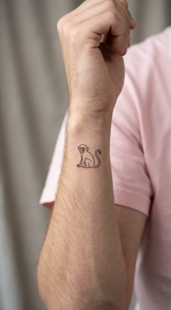 Tiny Minimal Monkey Outline