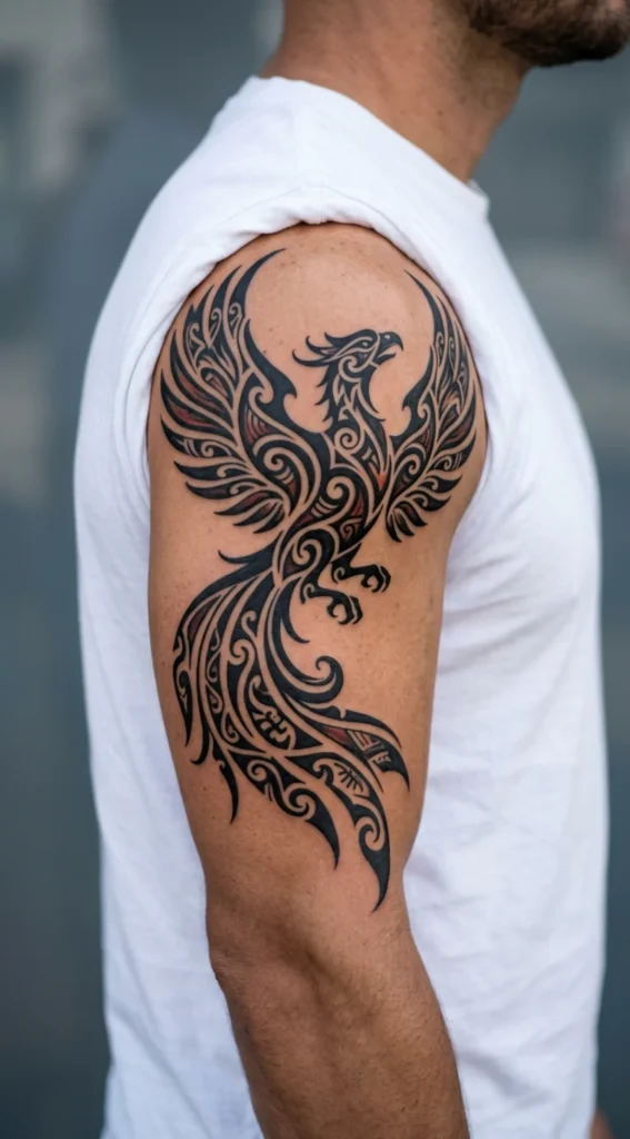 Tribal Inspired Phoenix Tattoo