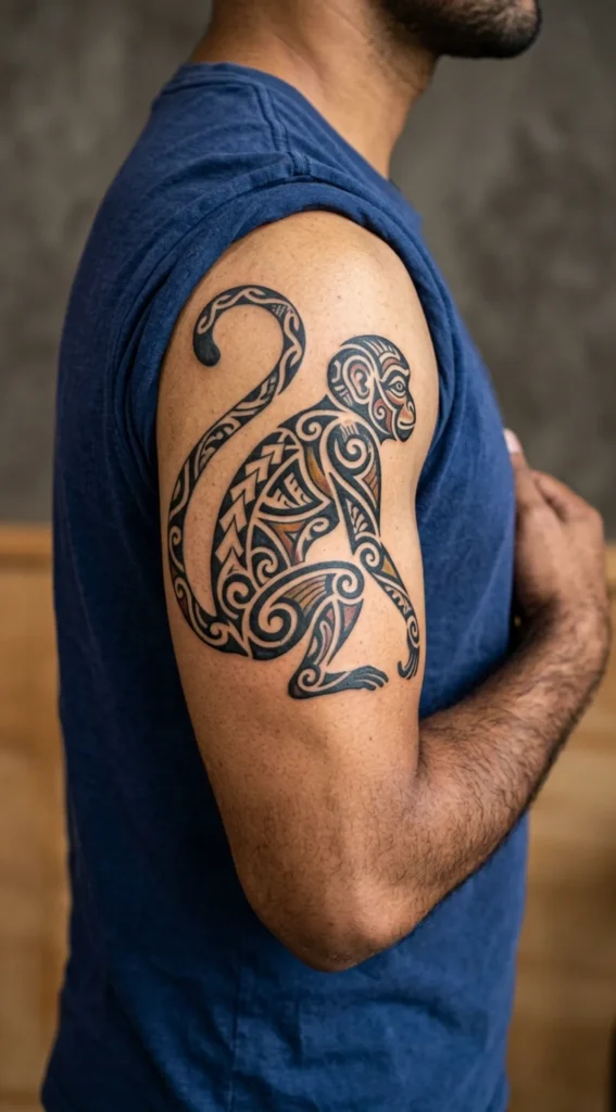 Tribal Monkey Tattoo