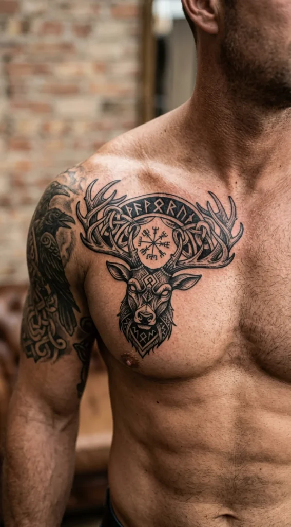 Viking Deer Chest Design