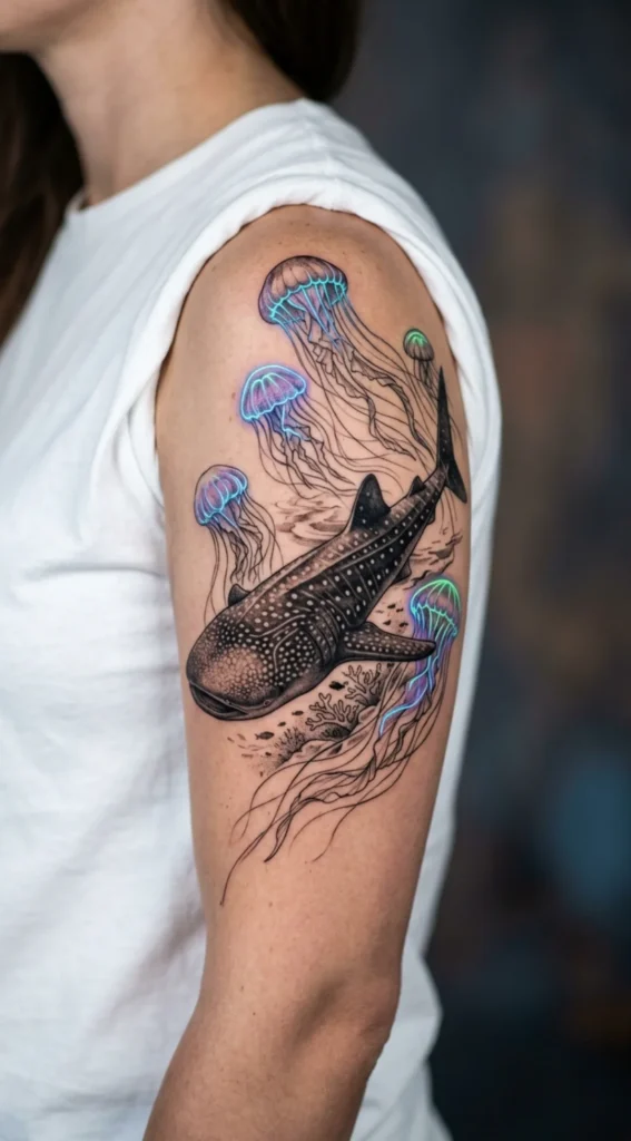 Whale Shark and Jellyfish Underwater Design