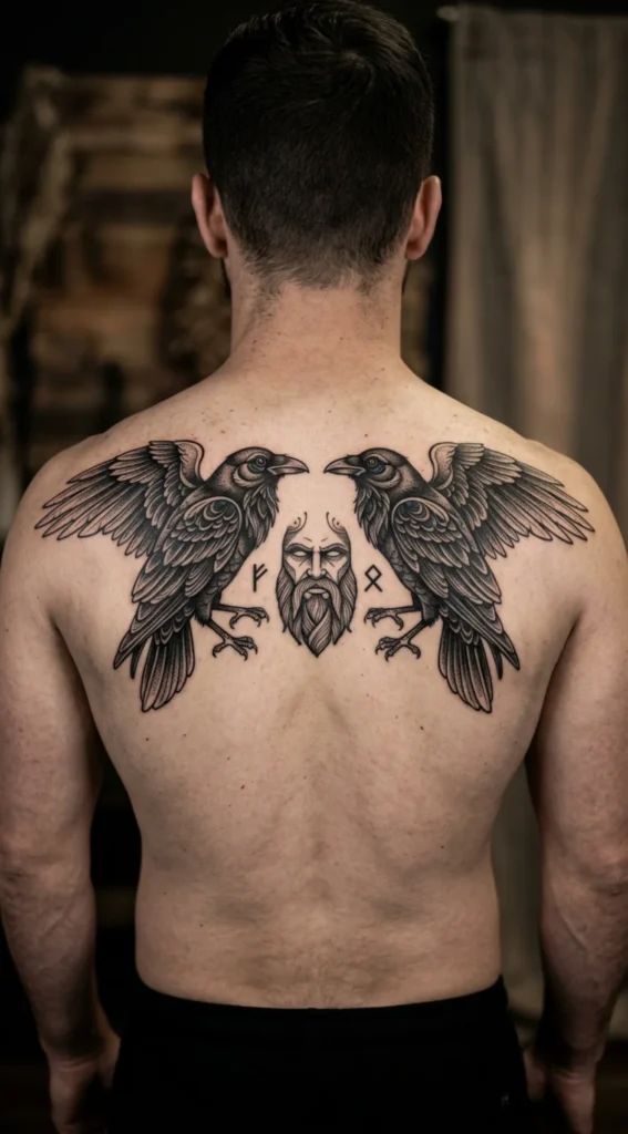 Odin's Ravens (Huginn & Muninn) Tattoo
