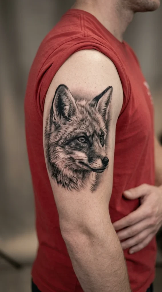 Black and Grey Fox Portrait