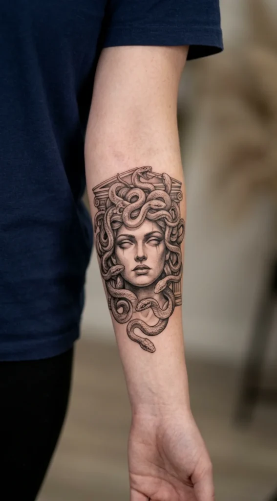 Black and Grey Medusa