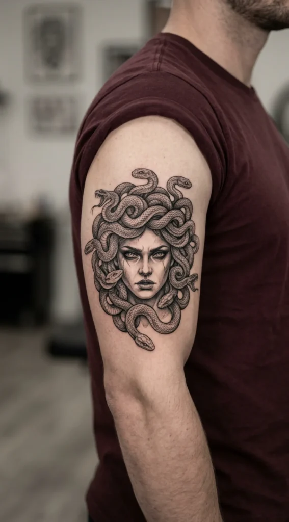 Black and Grey Medusa Symbolism